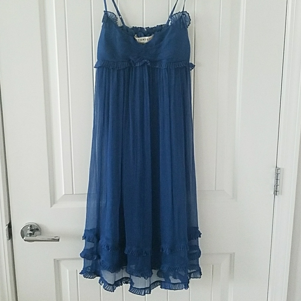 100% silk ruffled dress